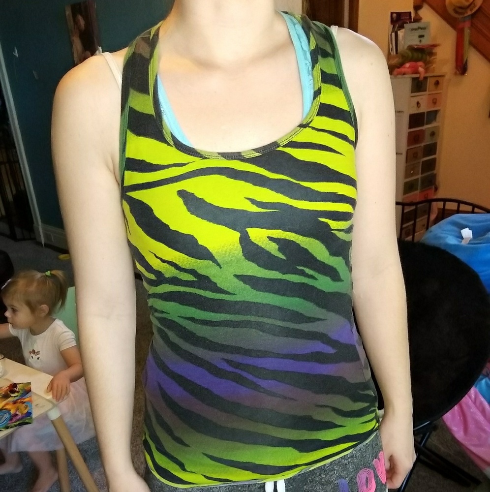 Rue 21 zebra print multicolored tank top🌞🥳😎👽